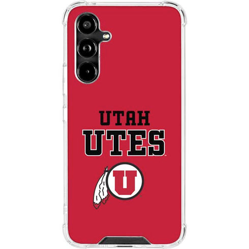 University of Utah Utes Text on Red Galaxy A54 5G Clear Case