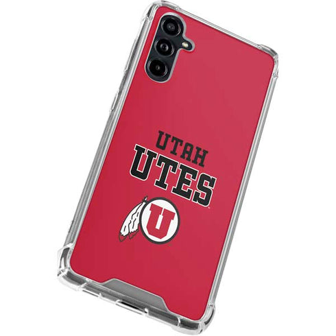 University of Utah Utes Text on Red Galaxy A54 5G Clear Case