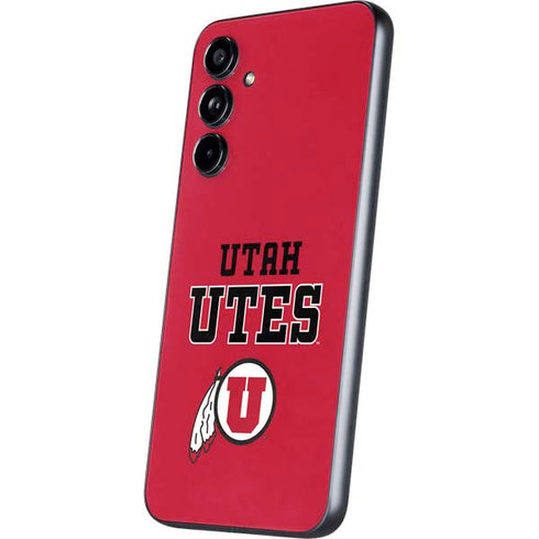 Utah Utes Text on Red Galaxy A54 5G Skin