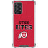 Utah Utes Text on Red Galaxy A72 5G Clear Case