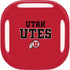 University of Utah Utes Text on Red Galaxy Buds Live Skin