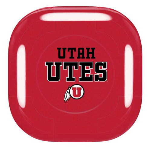 University of Utah Utes Text on Red Galaxy Buds Live Skin