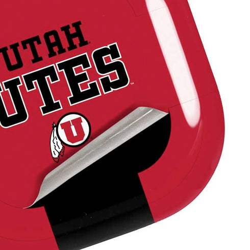 University of Utah Utes Text on Red Galaxy Buds Live Skin