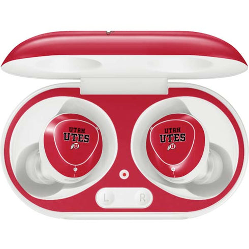 University of Utah Utes Text on Red Galaxy Buds Plus Skin