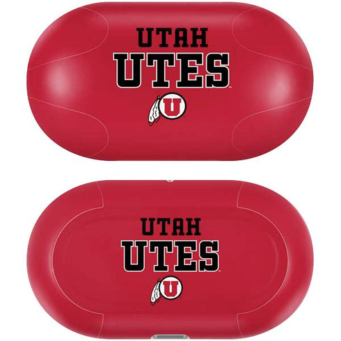 University of Utah Utes Text on Red Galaxy Buds Plus Skin