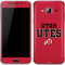 Utah Utes Text on Red Galaxy J3 Skin