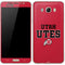 Utah Utes Text on Red Galaxy J7 Skin