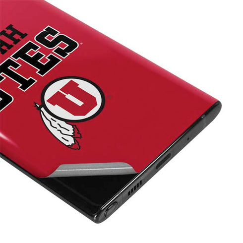 Utah Utes Text on Red Galaxy Note 10 Plus Skin