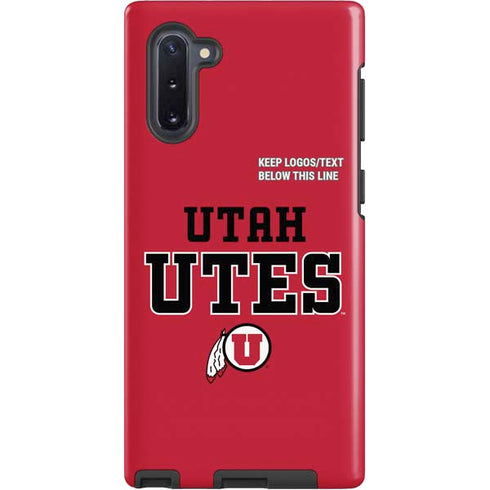 Utah Utes Text on Red Galaxy Note 10 Pro Case