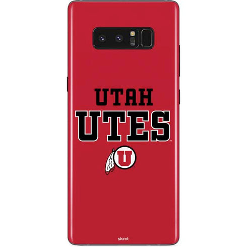 Utah Utes Text on Red Galaxy Note 8 Skin