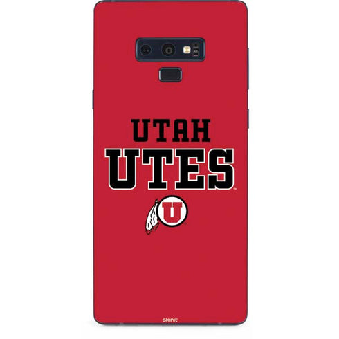 Utah Utes Text on Red Galaxy Note 9 Skin