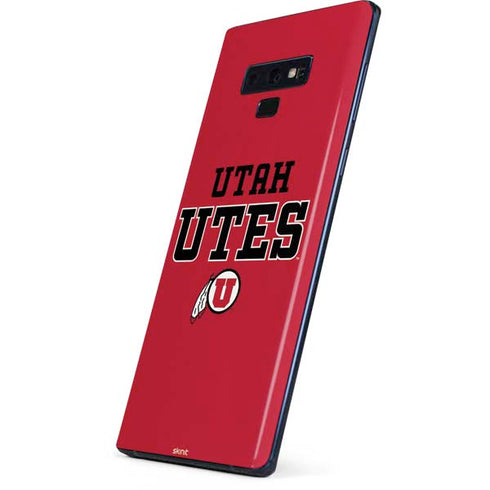 Utah Utes Text on Red Galaxy Note 9 Skin