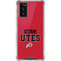 Utah Utes Text on Red Galaxy Note20 5G Clear Case