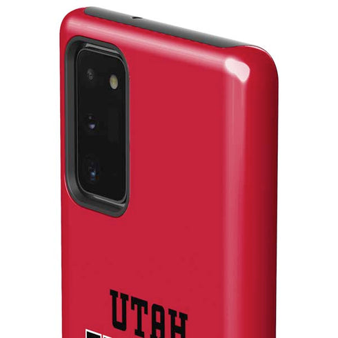 Utah Utes Text on Red Galaxy Note20 5G Pro Case