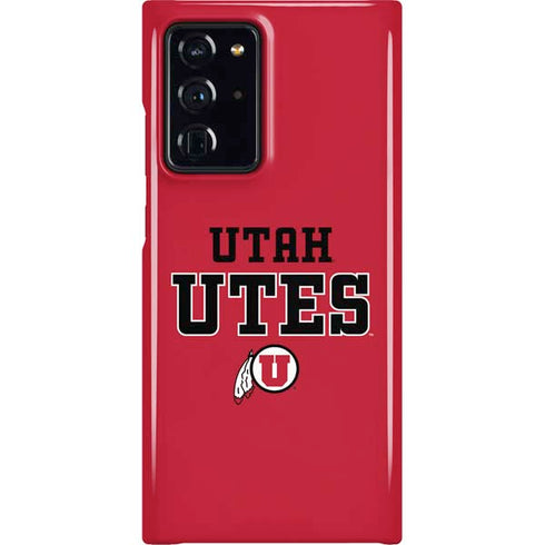 University of Utah Utes Text on Red Galaxy Cases