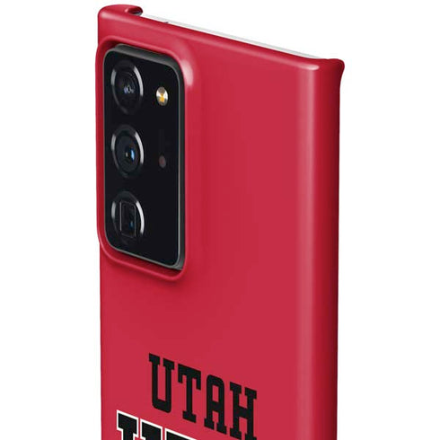 Utah Utes Text on Red Galaxy Note20 Ultra 5G Lite Case