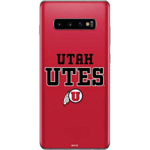 Utah Utes Text on Red Galaxy S10 Plus Skin