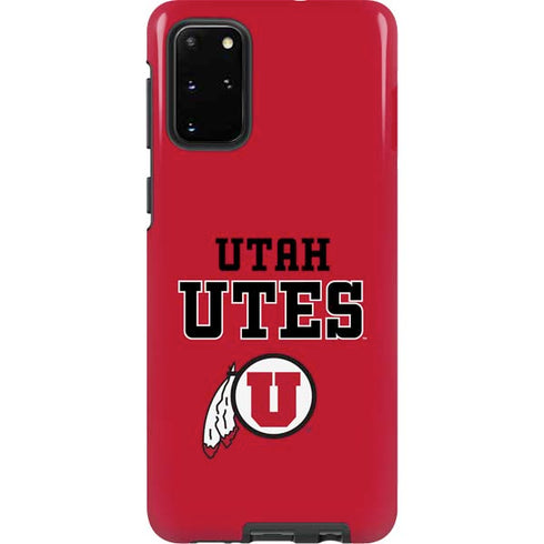Utah Utes Text on Red Galaxy S20 Plus Pro Case