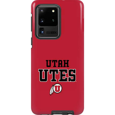 Utah Utes Text on Red Galaxy S20 Ultra 5G Pro Case
