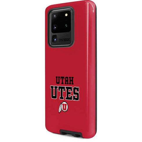 Utah Utes Text on Red Galaxy S20 Ultra 5G Pro Case