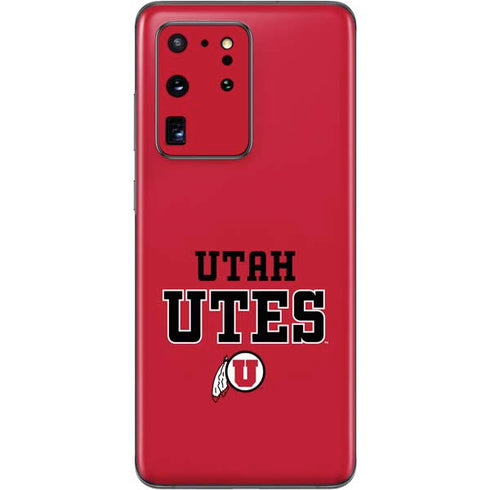 Utah Utes Text on Red Galaxy S20 Ultra 5G Skin