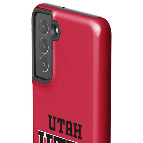Utah Utes Text on Red Galaxy S21 5G Pro Case