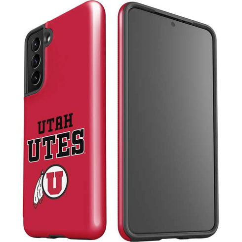 Utah Utes Text on Red Galaxy S21 5G Pro Case