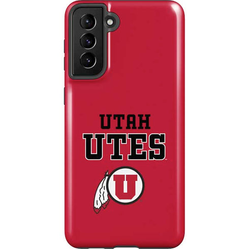 Utah Utes Text on Red Galaxy S21 Plus 5G Pro Case