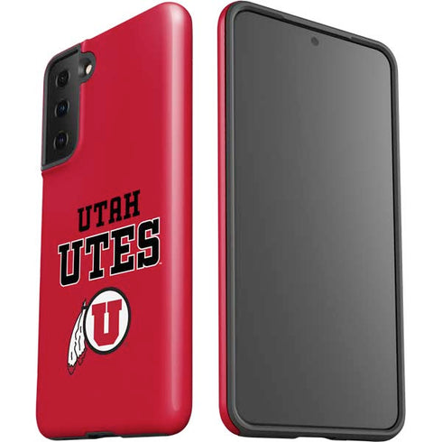 Utah Utes Text on Red Galaxy S21 Plus 5G Pro Case