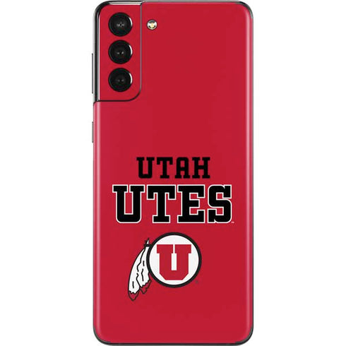 Utah Utes Text on Red Galaxy S21 Plus 5G Skin