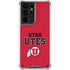 Utah Utes Text on Red Galaxy S21 Ultra 5G Clear Case