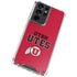 Utah Utes Text on Red Galaxy S21 Ultra 5G Clear Case