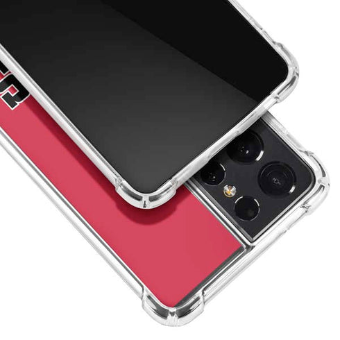 Utah Utes Text on Red Galaxy S21 Ultra 5G Clear Case