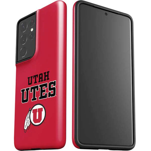 Utah Utes Text on Red Galaxy S21 Ultra 5G Pro Case