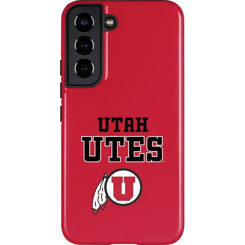 Utah Utes Text on Red Galaxy S22 Pro Case