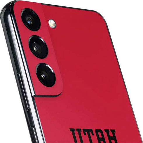 Utah Utes Text on Red Galaxy S22 Skin