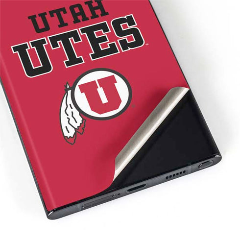 Utah Utes Text on Red Galaxy S22 Ultra Skin