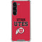 Utah Utes Text on Red Galaxy S23 Clear Case