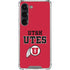 Utah Utes Text on Red Galaxy S23 Clear Case