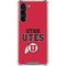 University of Utah Utes Text on Red Galaxy S23 FE Clear Case