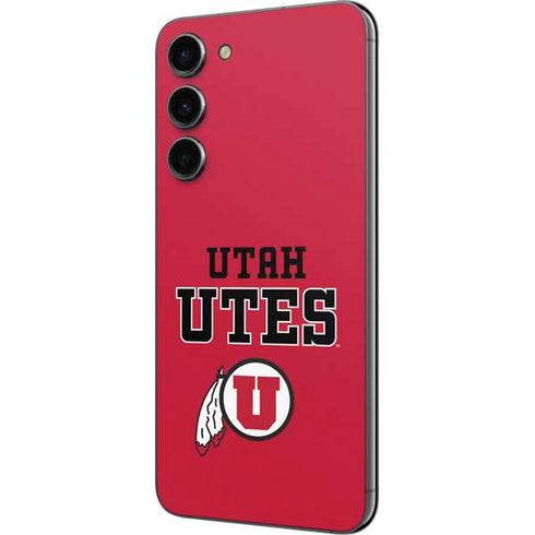 University of Utah Utes Text on Red Galaxy S23 FE Skin