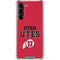 Utah Utes Text on Red Galaxy S23 Plus Clear Case