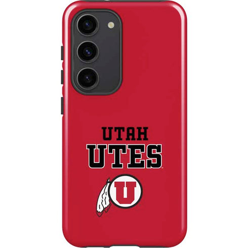 Utah Utes Text on Red Galaxy S23 Pro Case