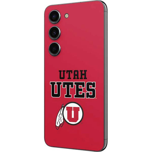 Utah Utes Text on Red Galaxy S23 Skin