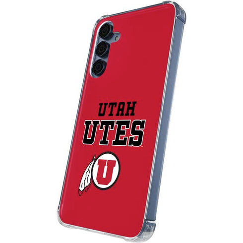 University of Utah Utes Text on Red Galaxy S24 Clear Case