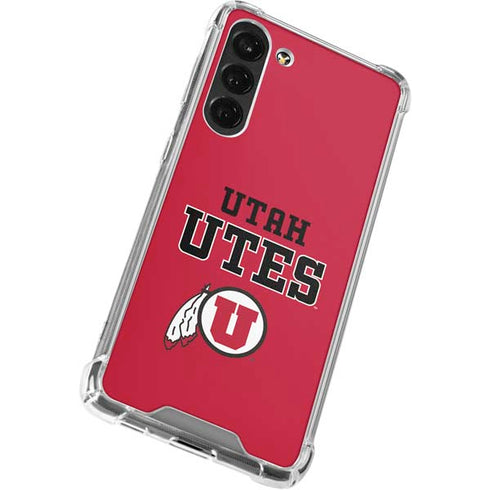University of Utah Utes Text on Red Galaxy S24 FE Clear Case