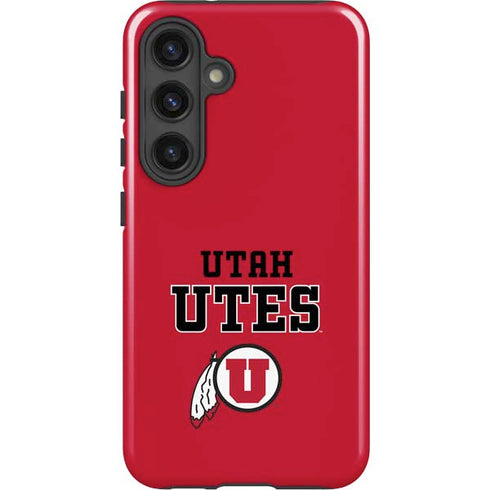University of Utah Utes Text on Red Galaxy S24 Impact Case