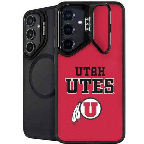University of Utah Utes Text on Red Galaxy S25 Kickstand Case