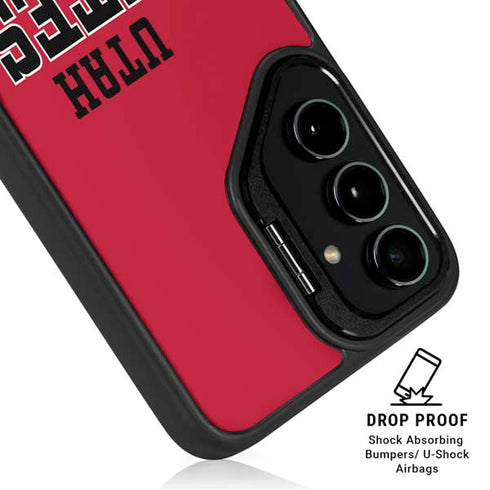 University of Utah Utes Text on Red Galaxy S25 Kickstand Case