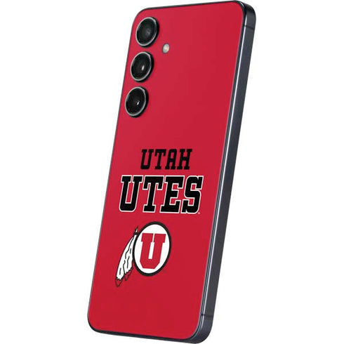 University of Utah Utes Text on Red Galaxy S25 Plus Skin